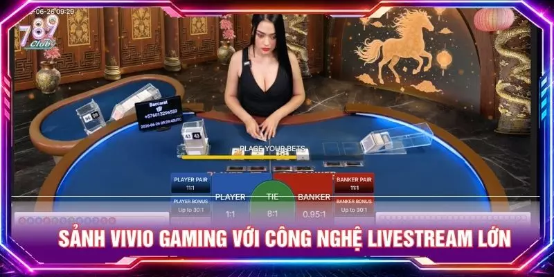 Sảnh Vivio Gaming với công nghệ livestream lớn