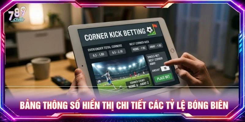 Bảng thông số hiển thị chi tiết các tỷ lệ bóng biên